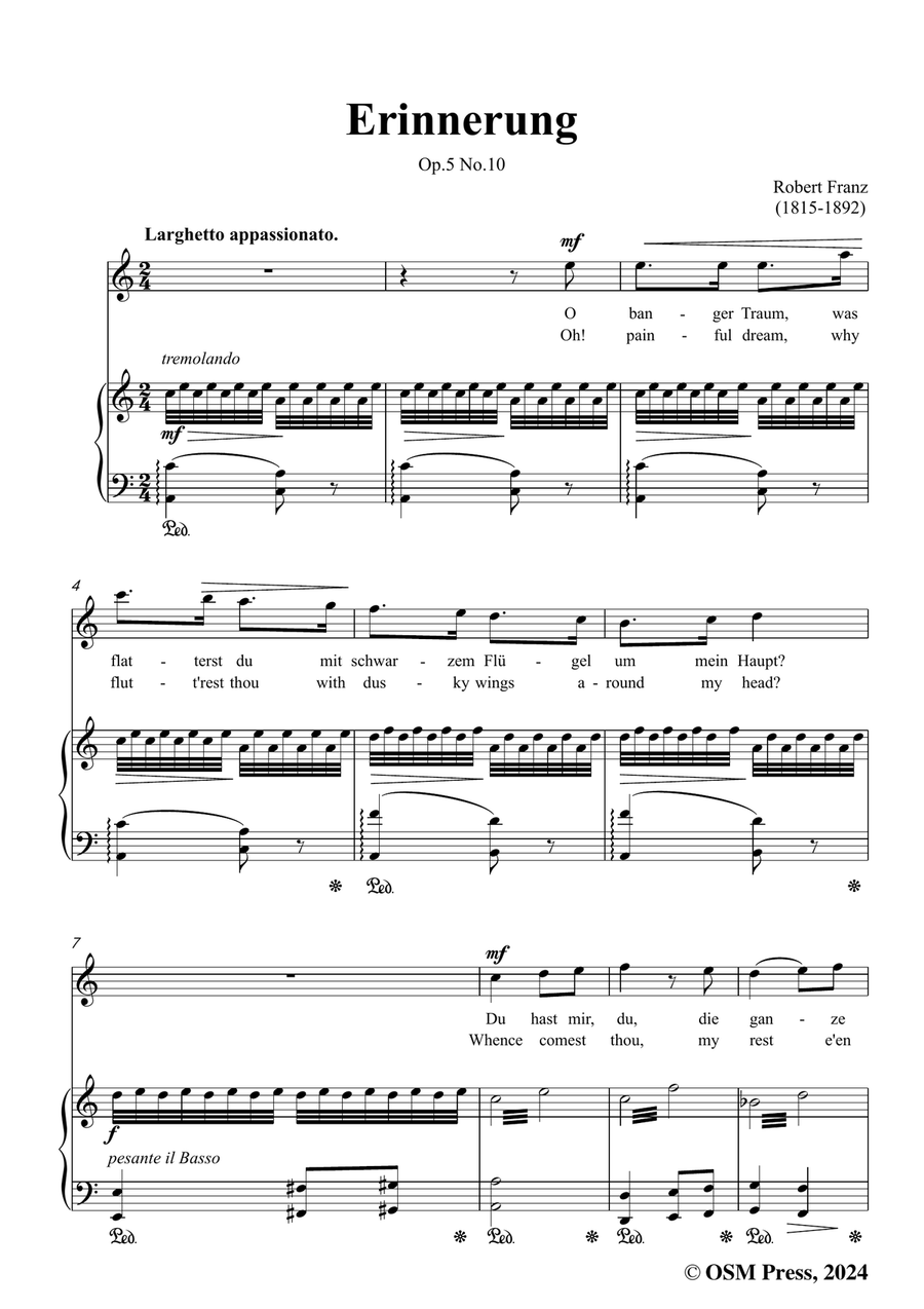 R. Franz-Erinnerung,in a minor Piano, Vocal scores gallery preview page 3