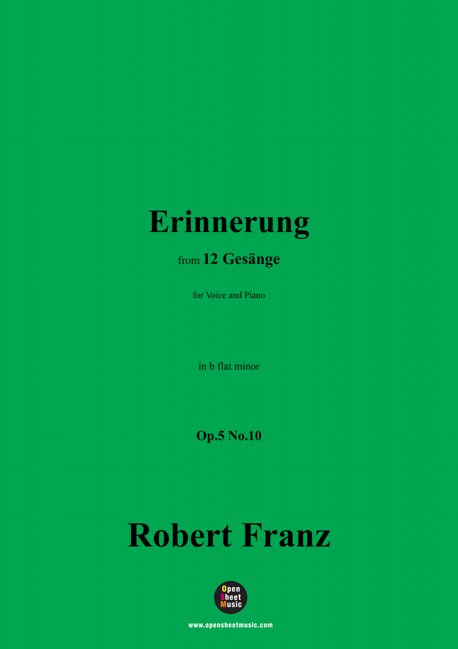 R. Franz-Erinnerung,in b flat minor Piano, Vocal scores gallery preview page 1