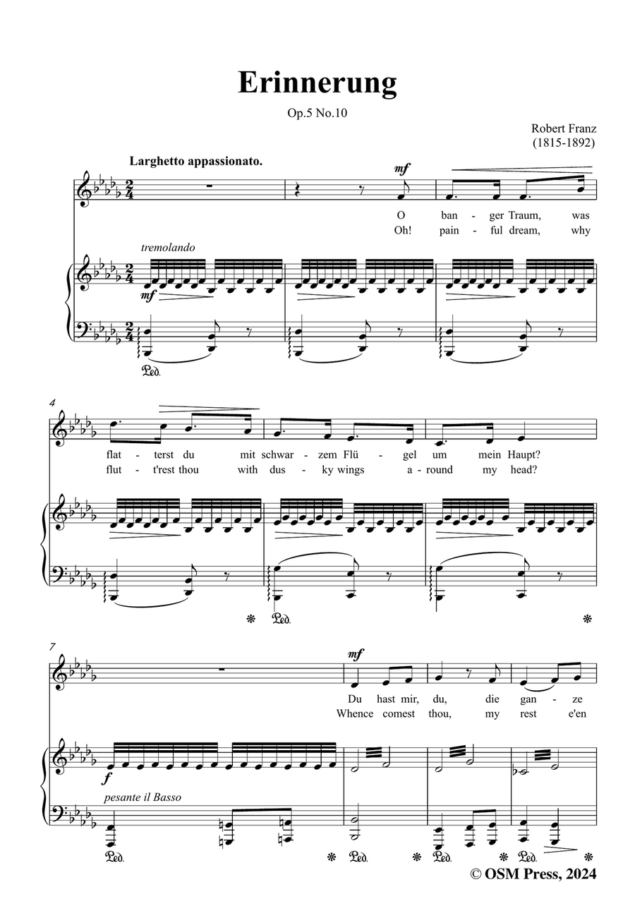 R. Franz-Erinnerung,in b flat minor Piano, Vocal scores gallery preview page 3