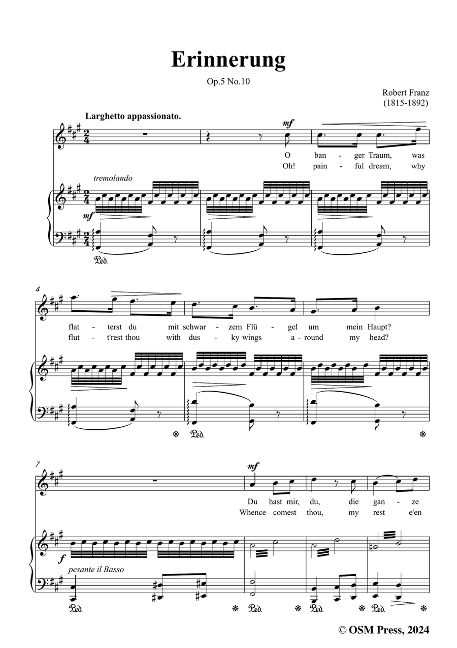 R. Franz-Erinnerung,in f sharp minor Piano, Vocal scores gallery preview page 3
