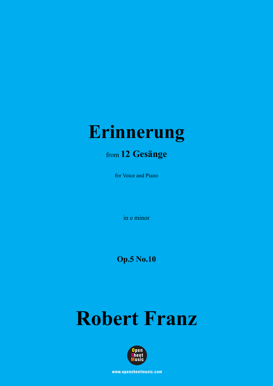 R. Franz-Erinnerung,in e minor Piano, Vocal scores gallery preview page 1