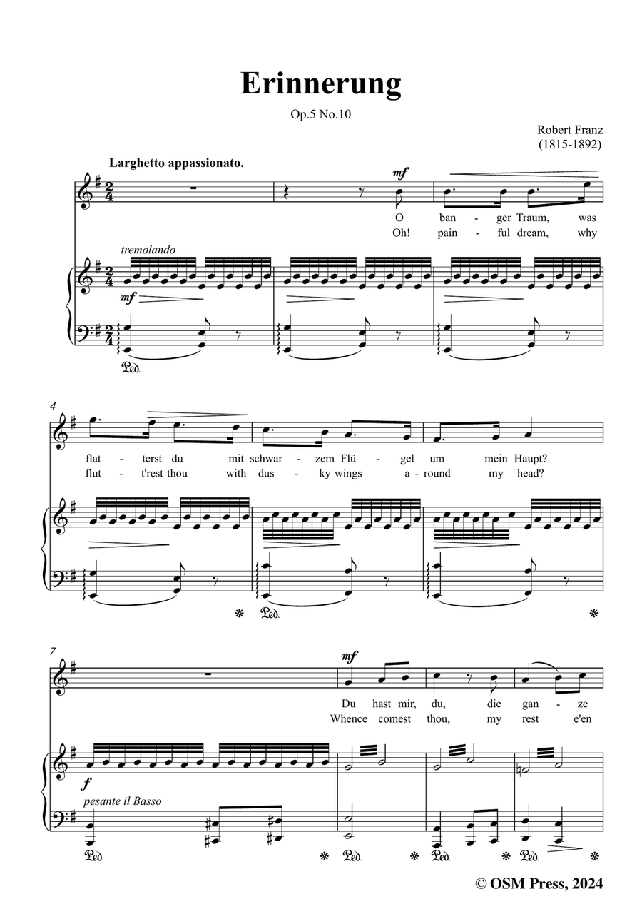 R. Franz-Erinnerung,in e minor Piano, Vocal scores gallery preview page 3