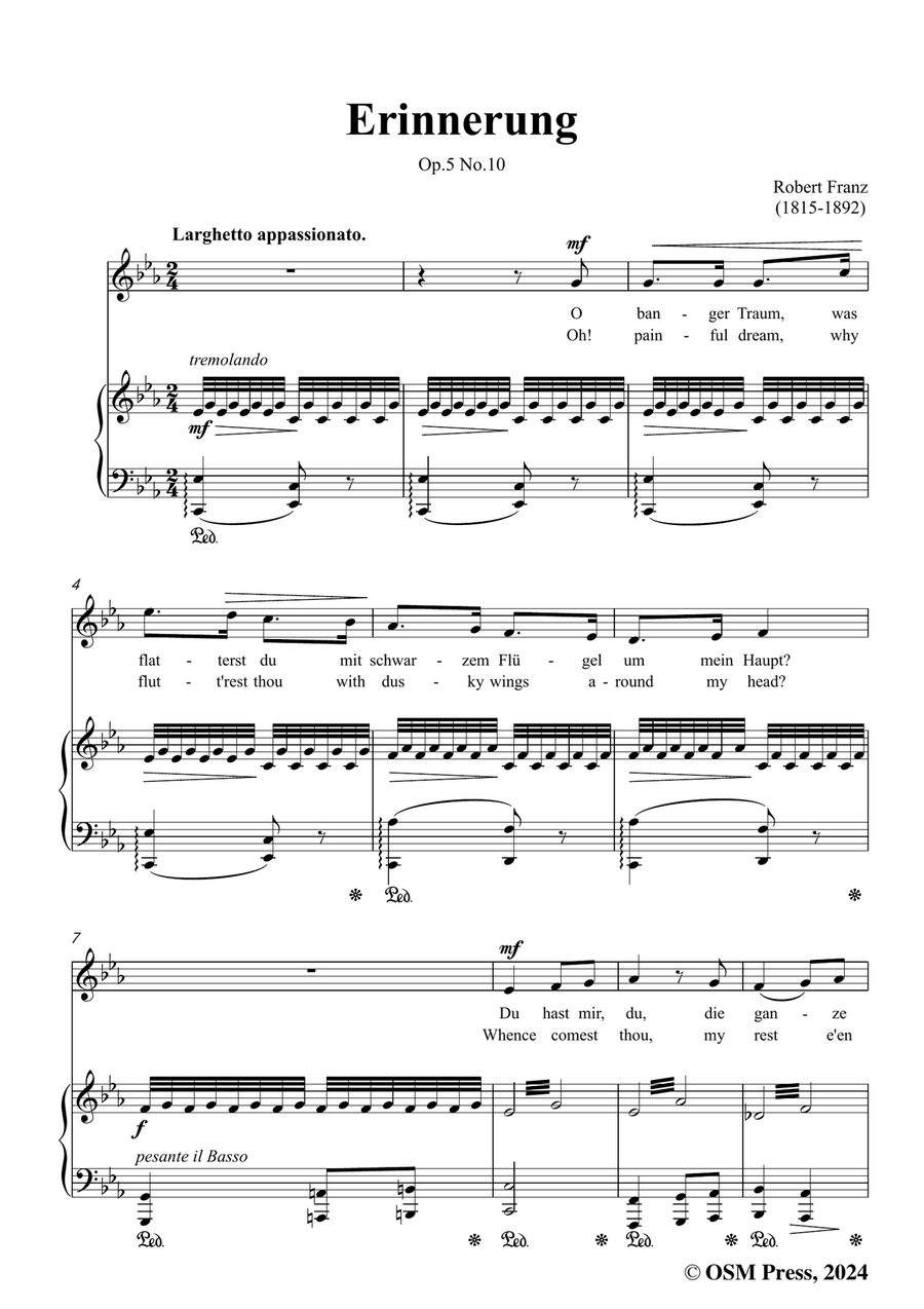 R. Franz-Erinnerung,in c minor Piano, Vocal scores gallery preview page 3