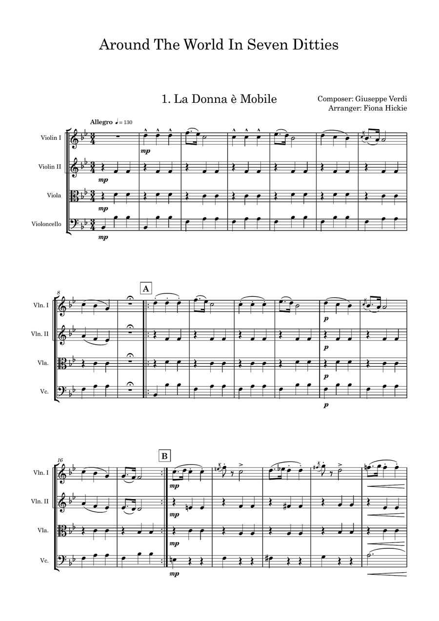 Around The World In Seven Ditties String Quartet scores gallery preview page 3