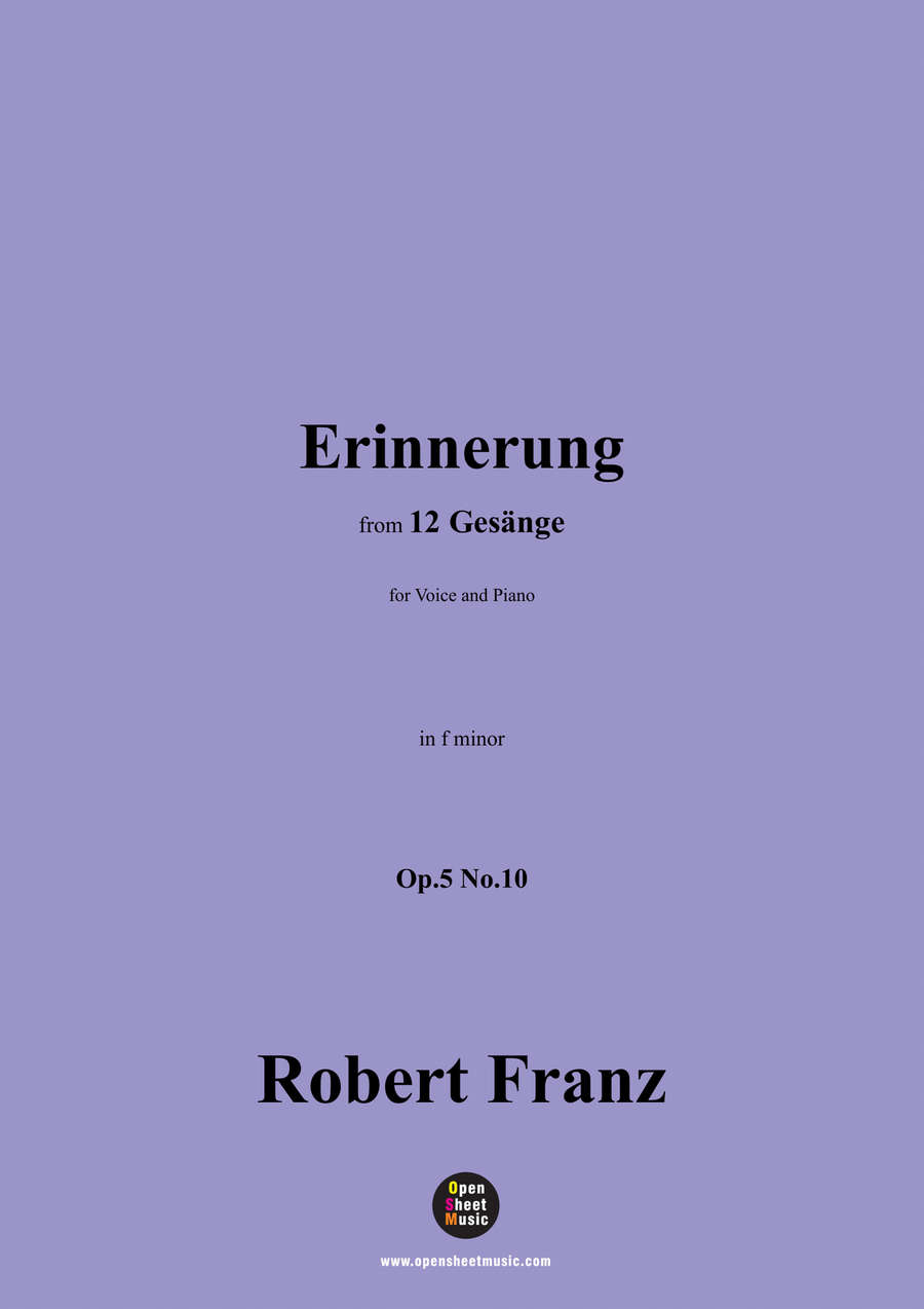 R. Franz-Erinnerung,in f minor Piano, Vocal scores gallery preview page 1
