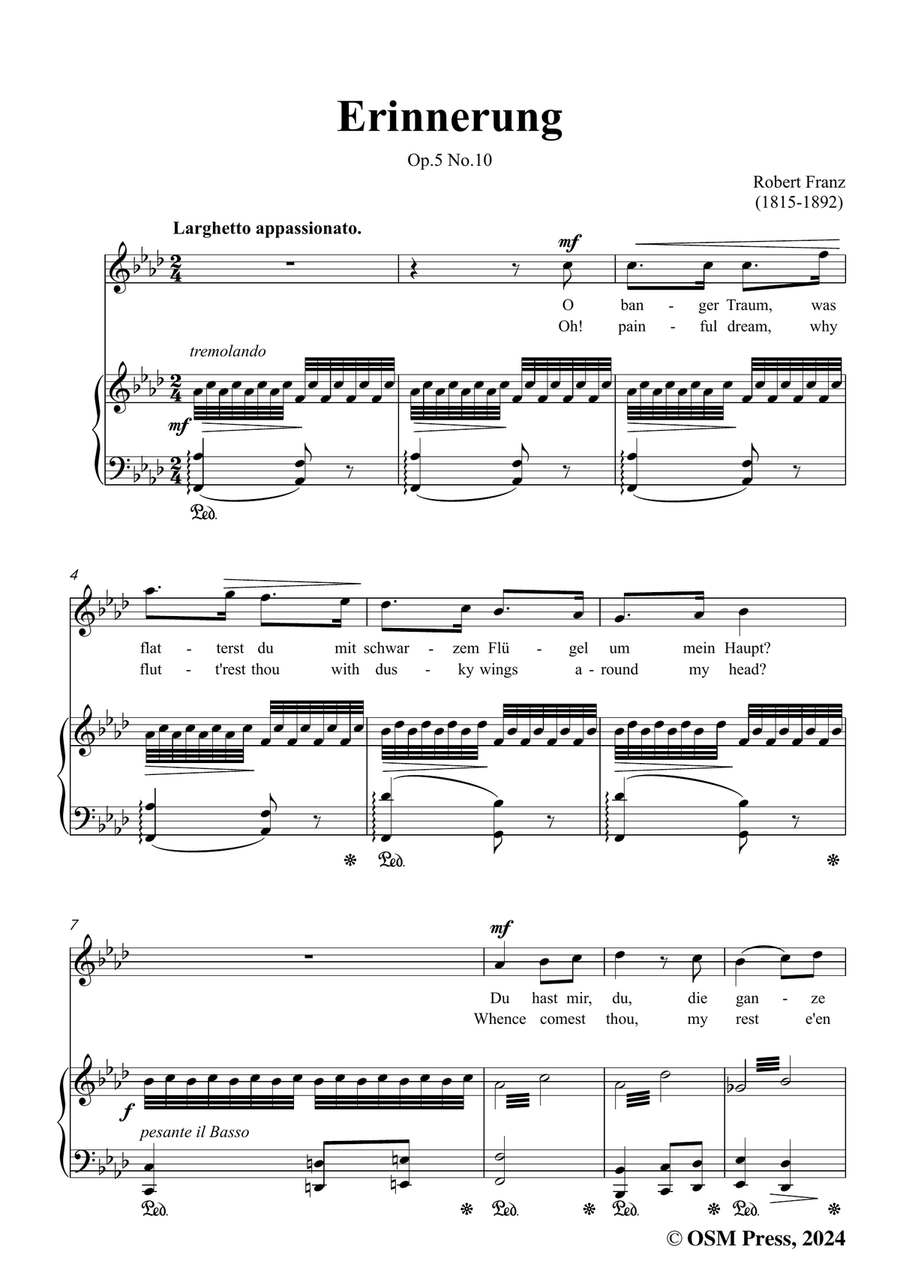 R. Franz-Erinnerung,in f minor Piano, Vocal scores gallery preview page 3