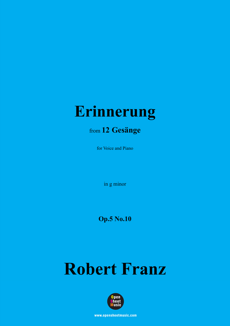 R. Franz-Erinnerung,in g minor Piano, Vocal scores gallery preview page 1