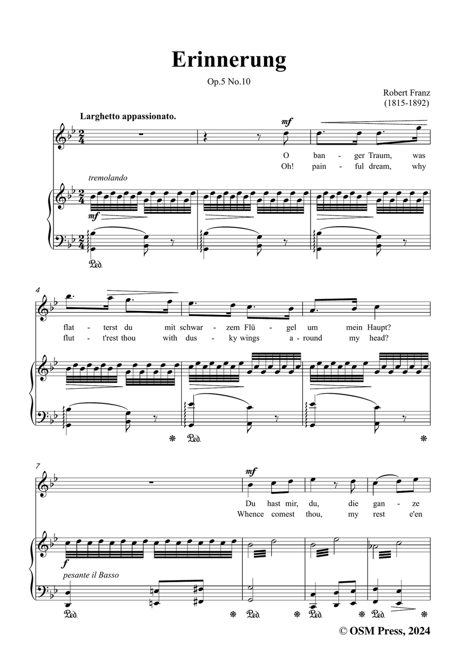R. Franz-Erinnerung,in g minor Piano, Vocal scores gallery preview page 3