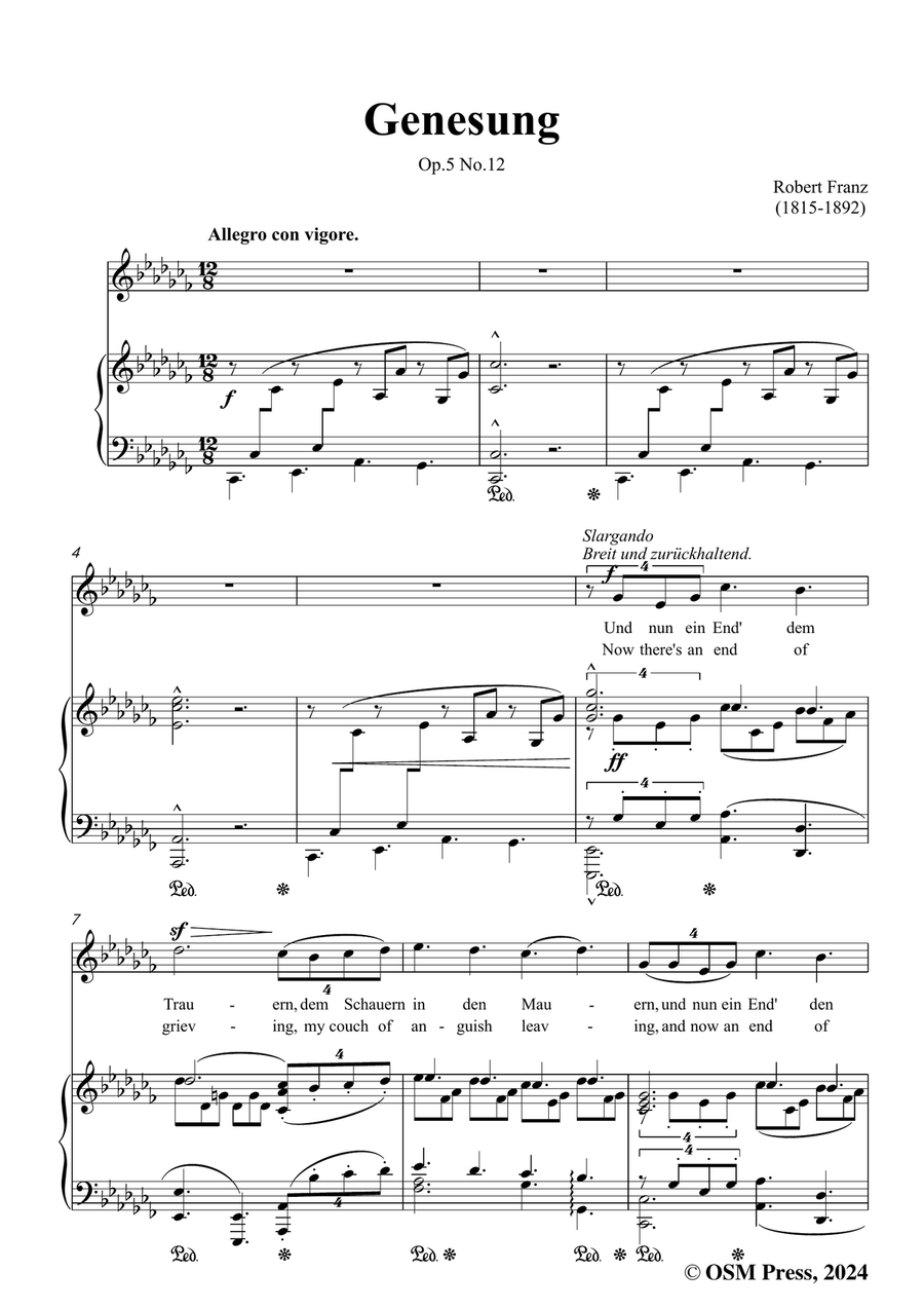 R. Franz-Genesung,in a flat minor Piano, Vocal scores gallery preview page 3