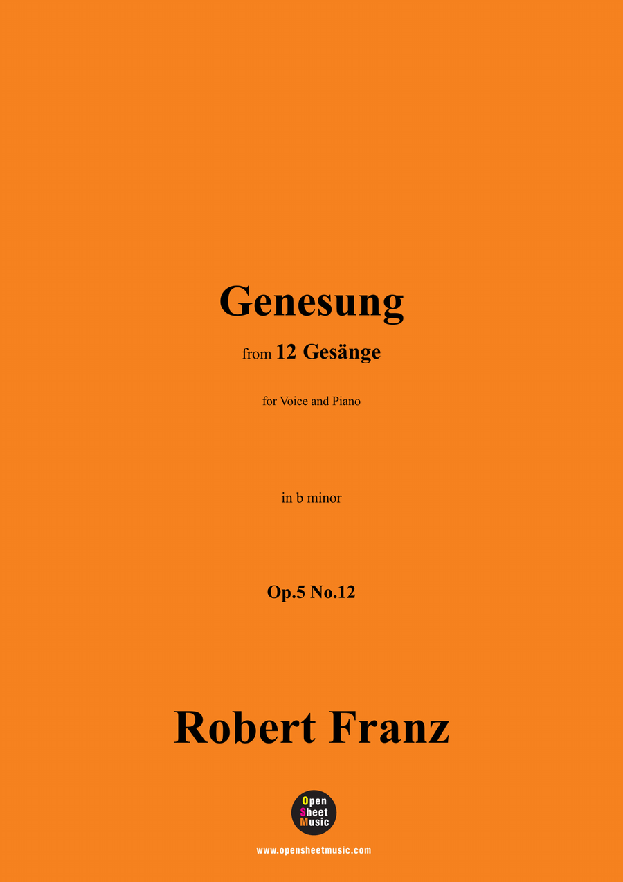 R. Franz-Genesung,in b minor Piano, Vocal scores gallery preview page 1