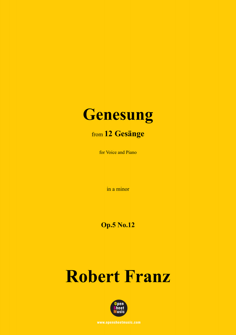 R. Franz-Genesung,in a minor Piano, Vocal scores gallery preview page 1
