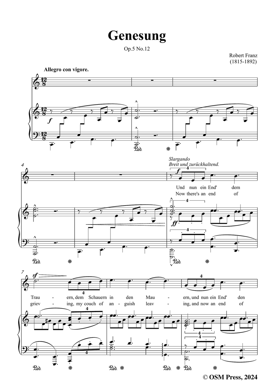 R. Franz-Genesung,in a minor Piano, Vocal scores gallery preview page 3