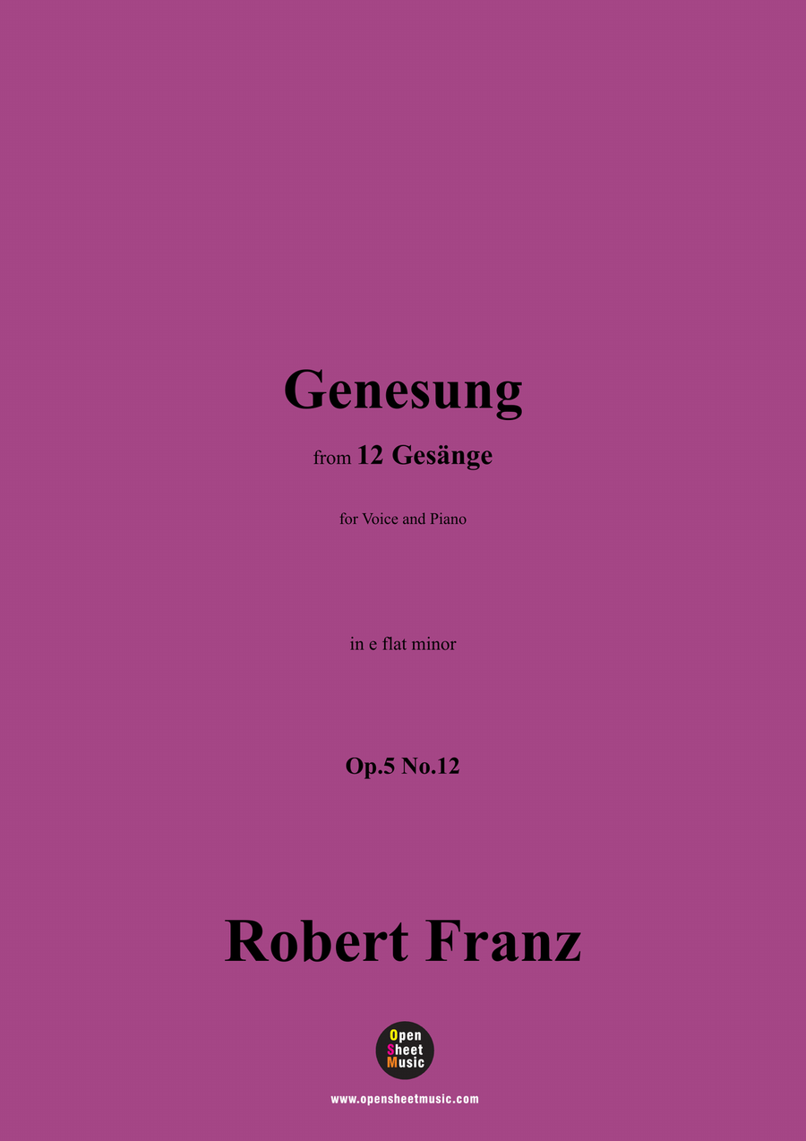R. Franz-Genesung,in e flat minor Piano, Vocal scores gallery preview page 1