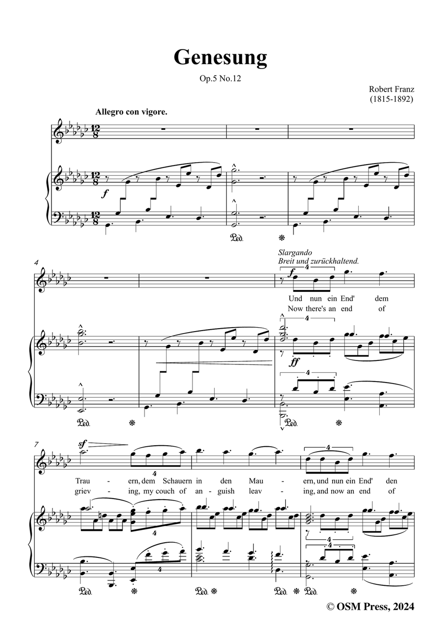 R. Franz-Genesung,in e flat minor Piano, Vocal scores gallery preview page 3