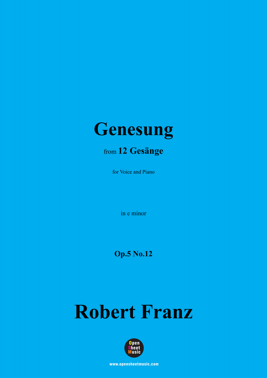 R. Franz-Genesung,in e minor Piano, Vocal scores gallery preview page 1