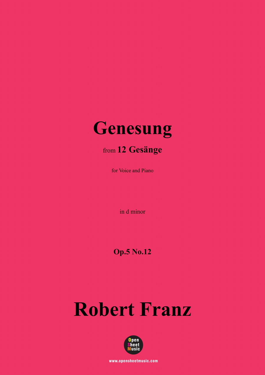 R. Franz-Genesung,in d minor Piano, Vocal scores gallery preview page 1