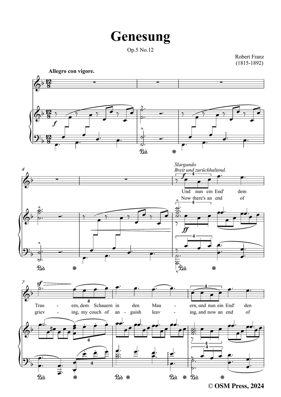 R. Franz-Genesung,in d minor Piano, Vocal scores gallery preview page 3