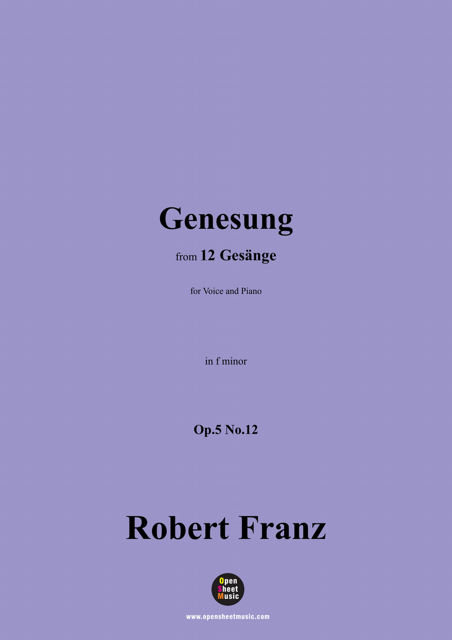 R. Franz-Genesung,in f minor Piano, Vocal scores gallery preview page 1
