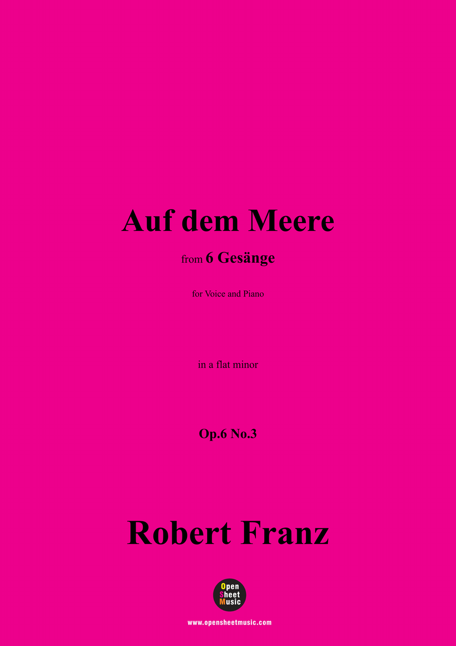 R. Franz-Auf dem Meere,in a flat minor Piano, Vocal scores gallery preview page 1