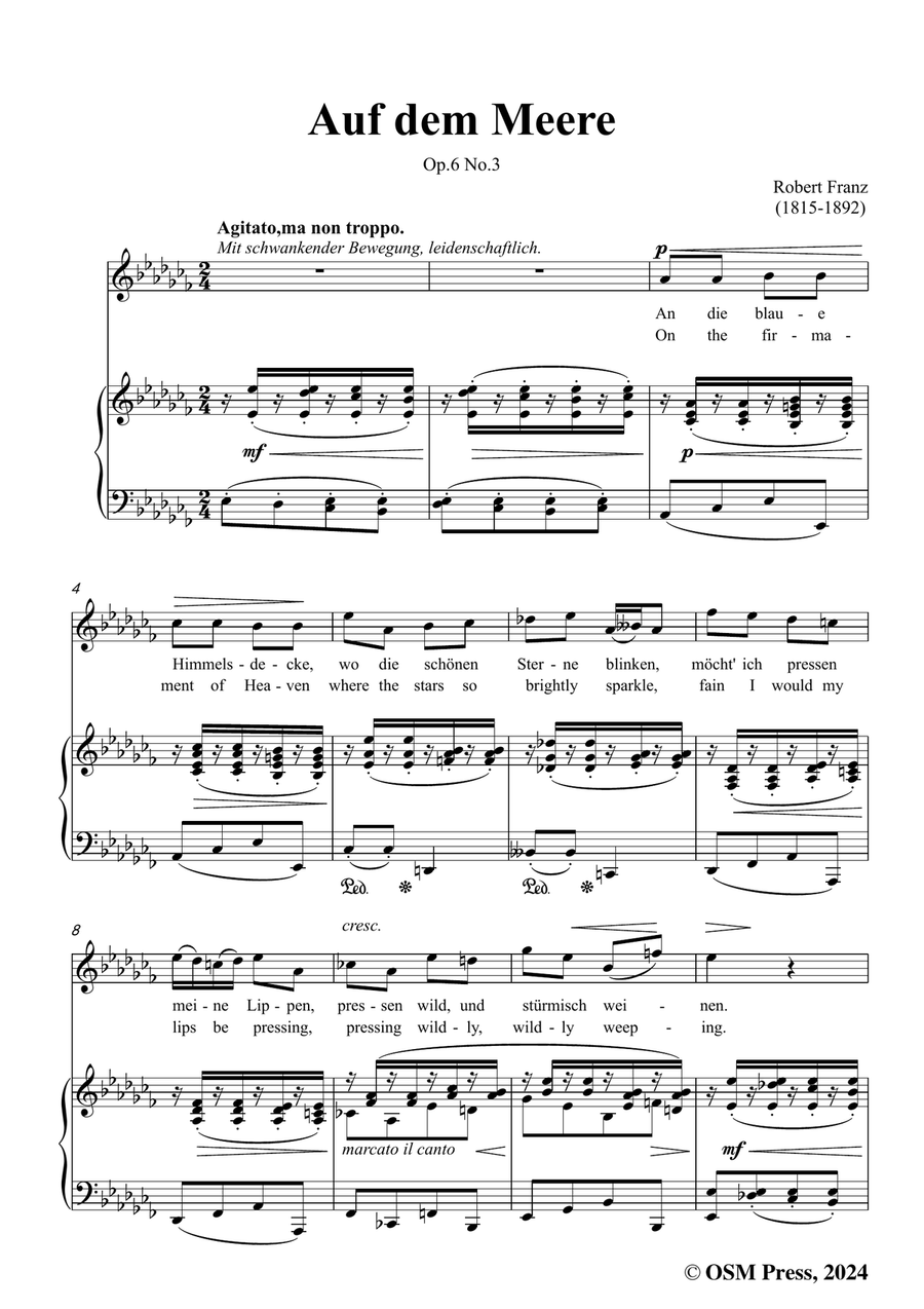 R. Franz-Auf dem Meere,in a flat minor Piano, Vocal scores gallery preview page 3