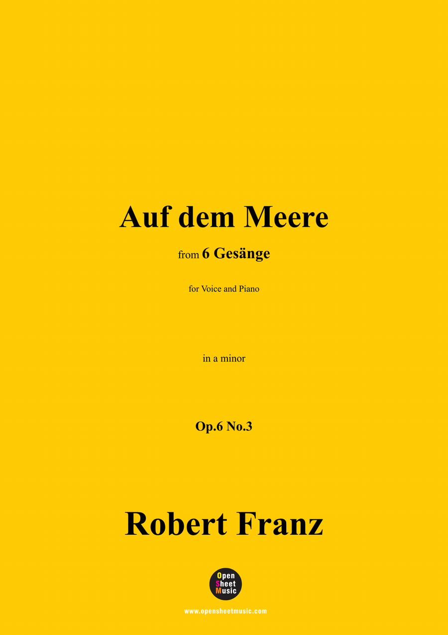 R. Franz-Auf dem Meere,in a minor Piano, Vocal scores gallery preview page 1