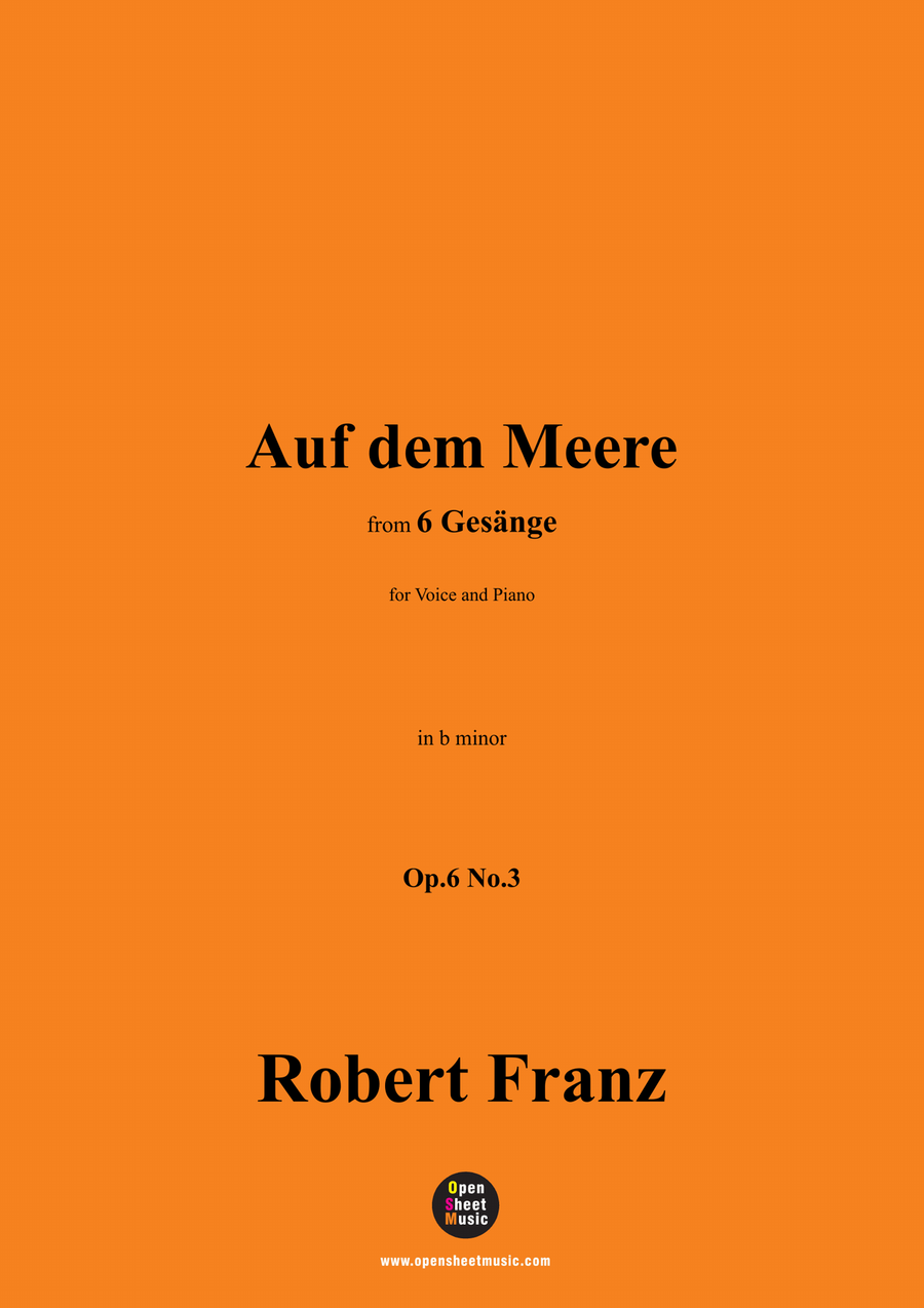 R. Franz-Auf dem Meere,in b minor Piano, Vocal scores gallery preview page 1