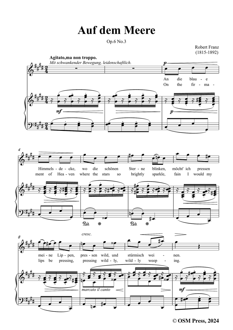 R. Franz-Auf dem Meere,in c sharp minor Piano, Vocal scores gallery preview page 3