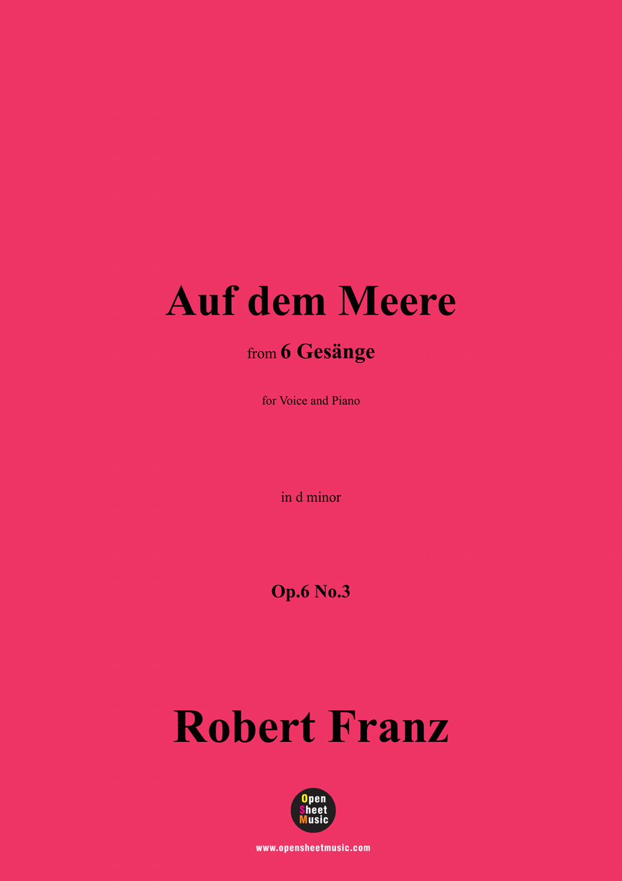 R. Franz-Auf dem Meere,in d minor Piano, Vocal scores gallery preview page 1