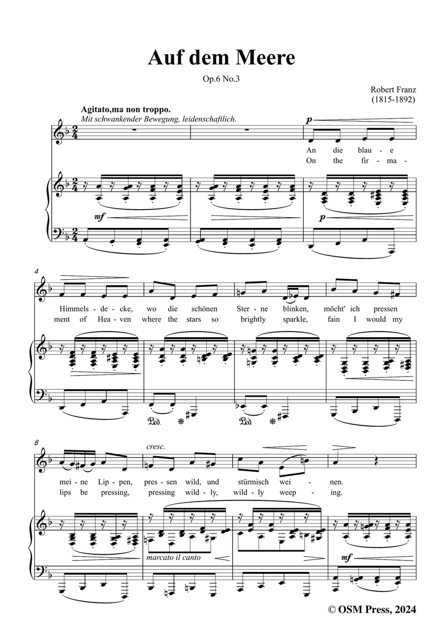 R. Franz-Auf dem Meere,in d minor Piano, Vocal scores gallery preview page 3