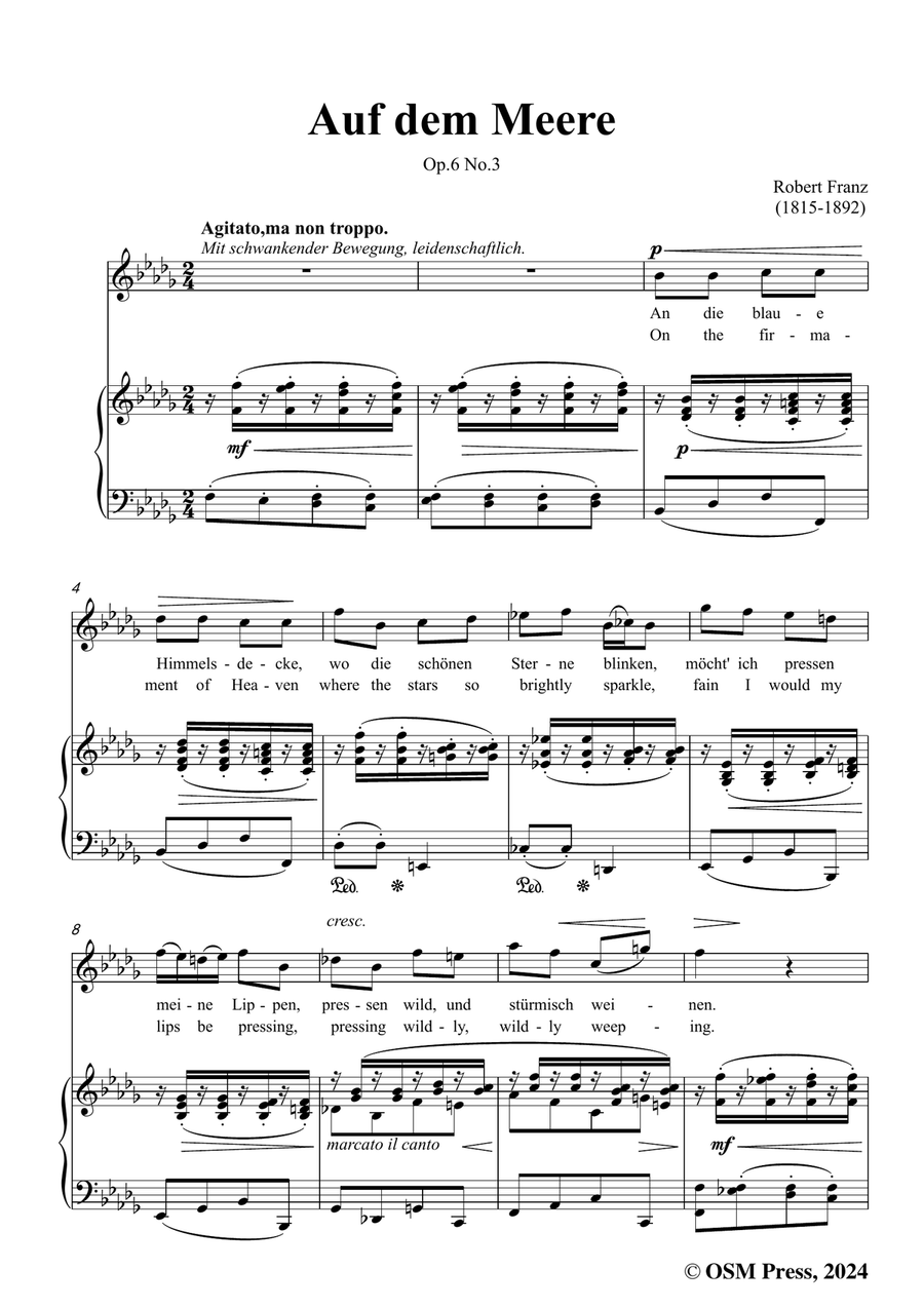 R. Franz-Auf dem Meere,in b flat minor Piano, Vocal scores gallery preview page 3