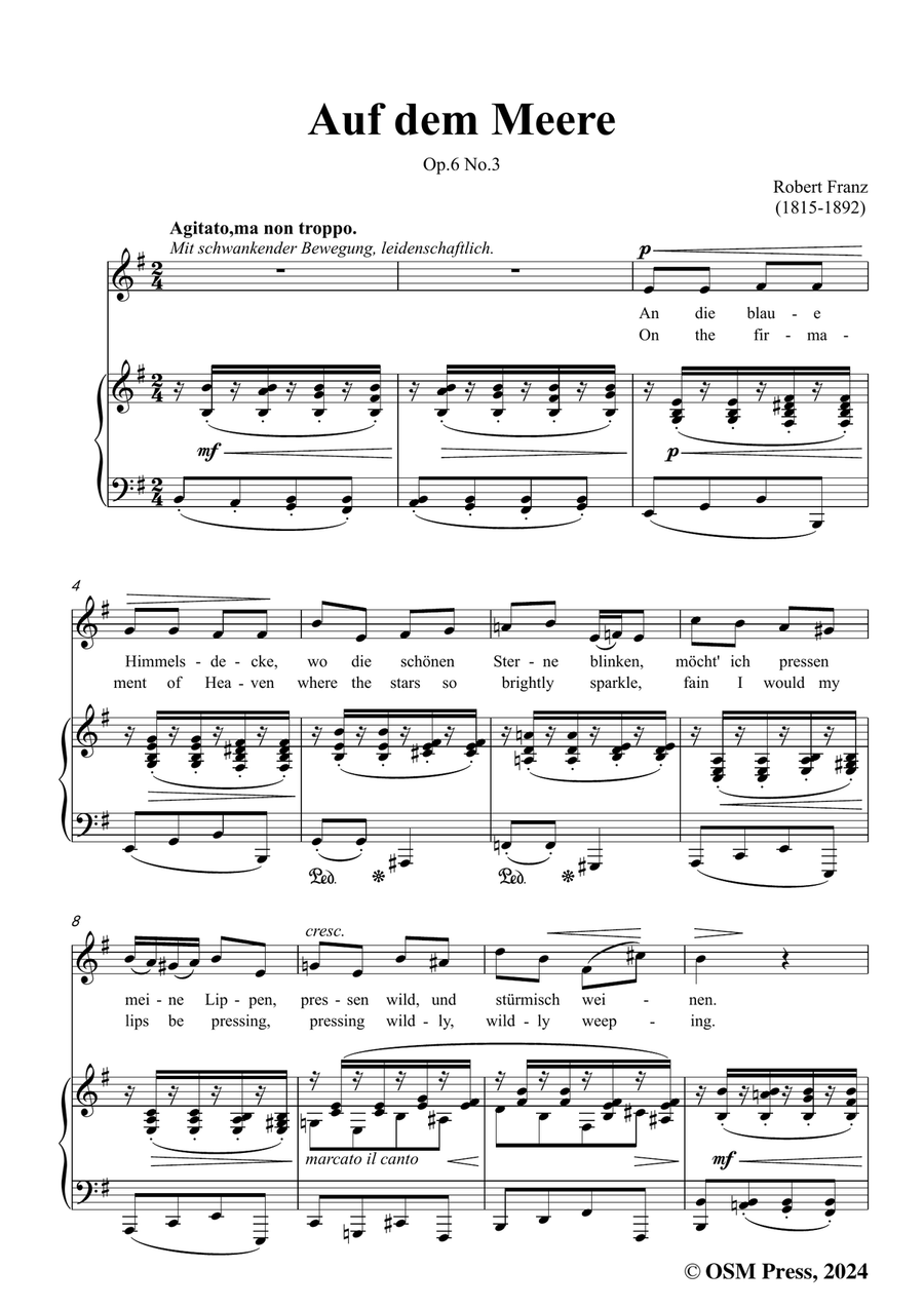 R. Franz-Auf dem Meere,in e minor Piano, Vocal scores gallery preview page 3