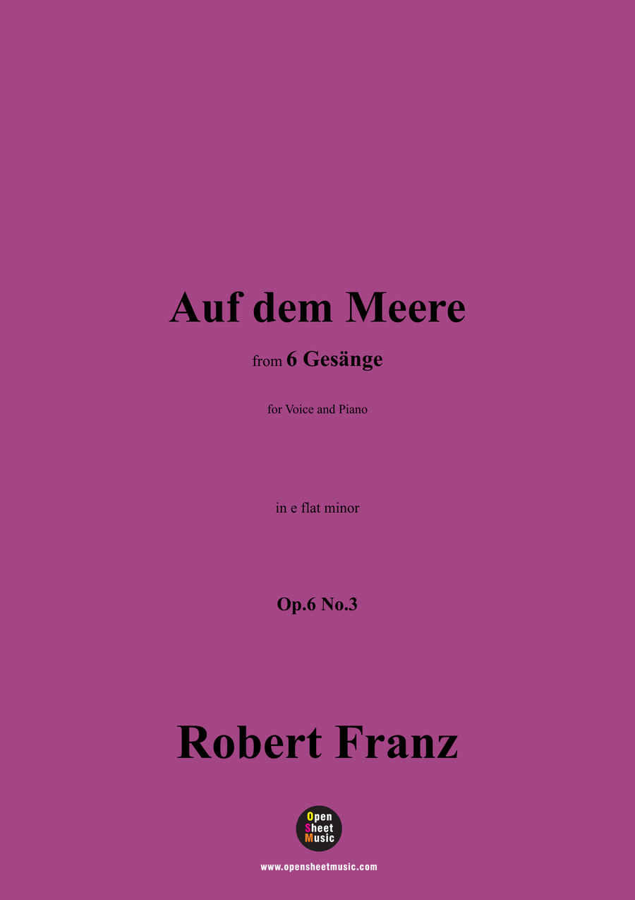 R. Franz-Auf dem Meere,in e flat minor Piano, Vocal scores gallery preview page 1
