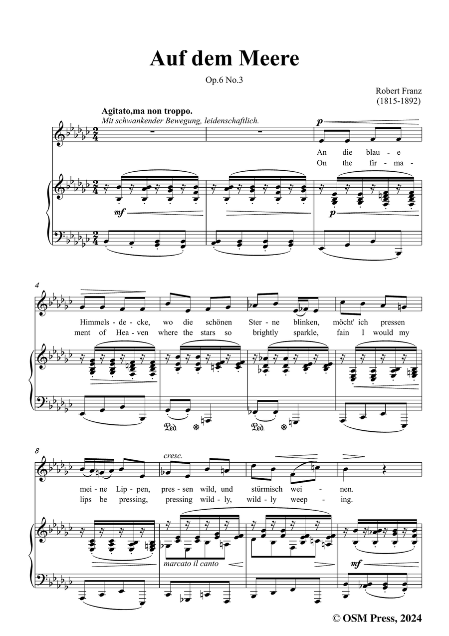 R. Franz-Auf dem Meere,in e flat minor Piano, Vocal scores gallery preview page 3