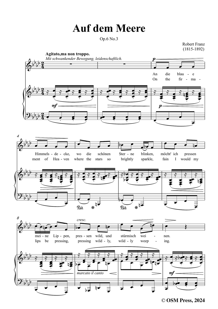 R. Franz-Auf dem Meere,in f minor Piano, Vocal scores gallery preview page 3
