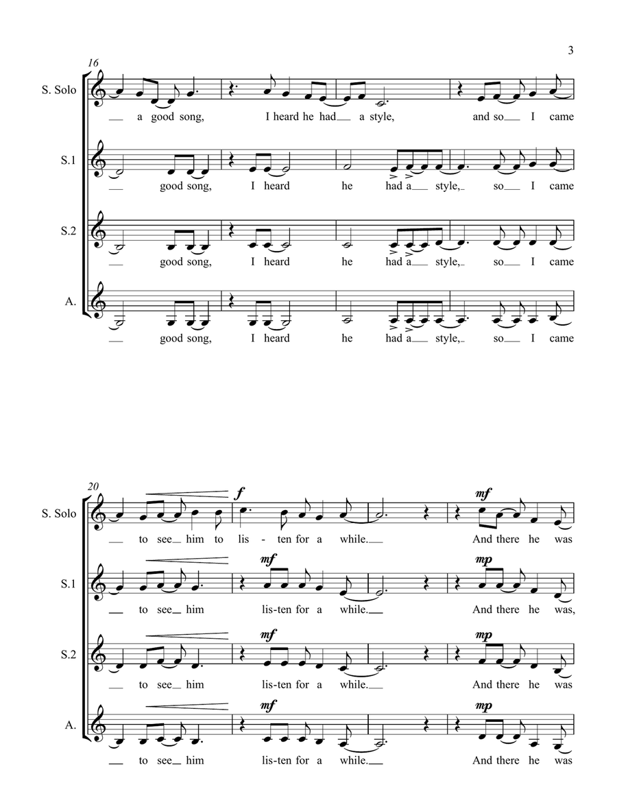 Killing Me Softly With His Song SSA scores gallery preview page 3