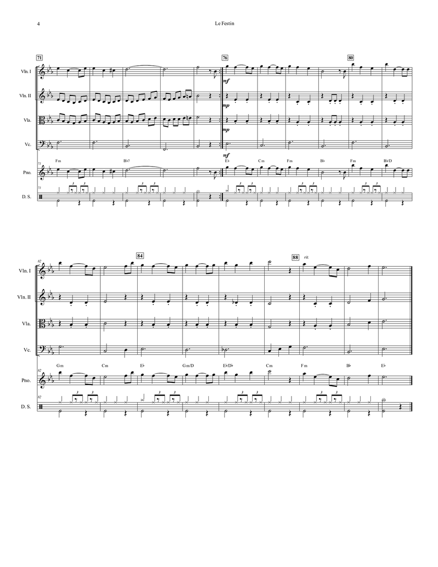 Le Festin Le Festin String Quartet scores gallery preview page 5