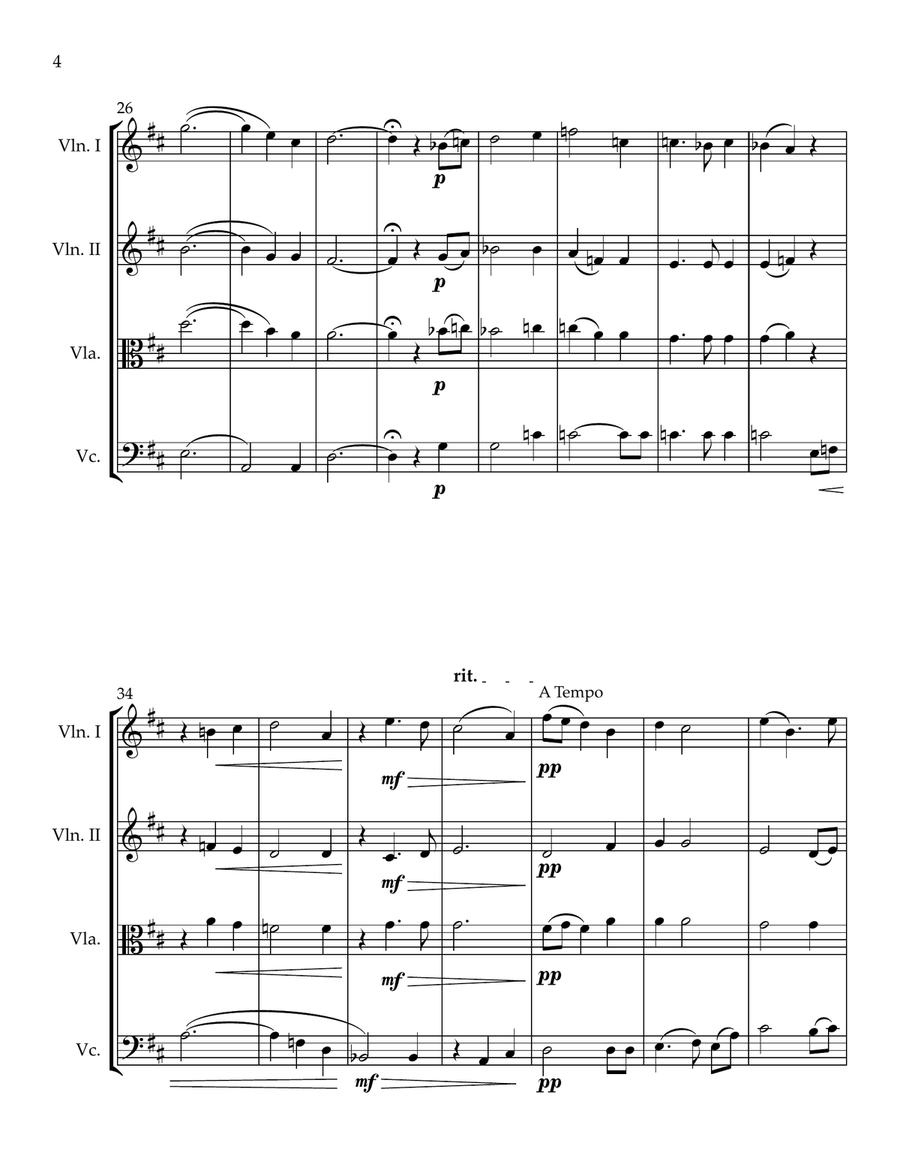 Three Shakespeare Chorales String Quartet scores gallery preview page 4