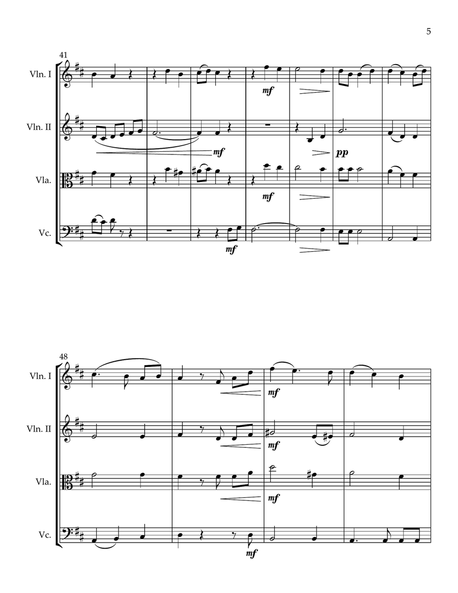 Three Shakespeare Chorales String Quartet scores gallery preview page 5
