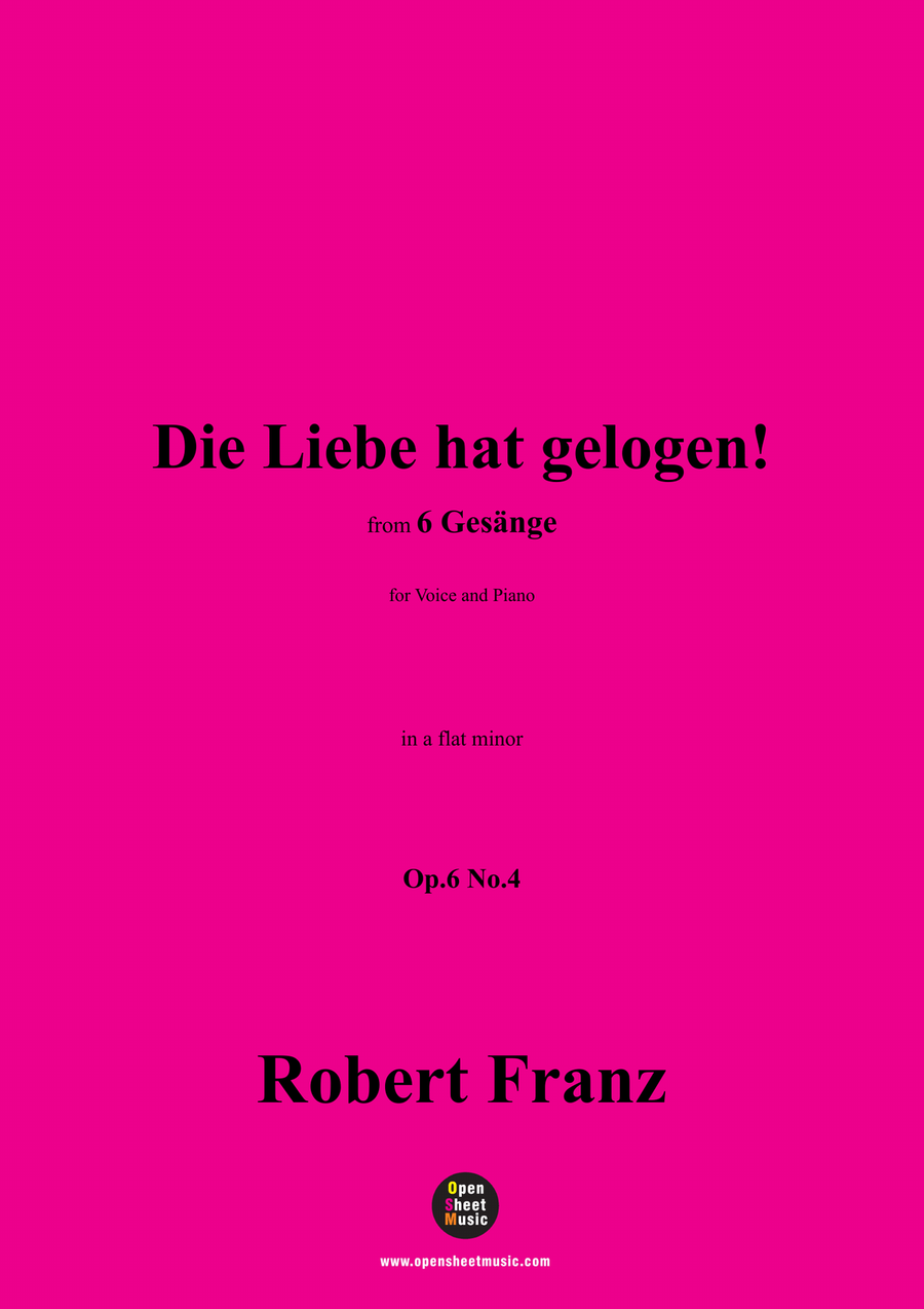 R. Franz-Die Liebe hat gelogen!,in a flat minor Piano, Vocal scores gallery preview page 1
