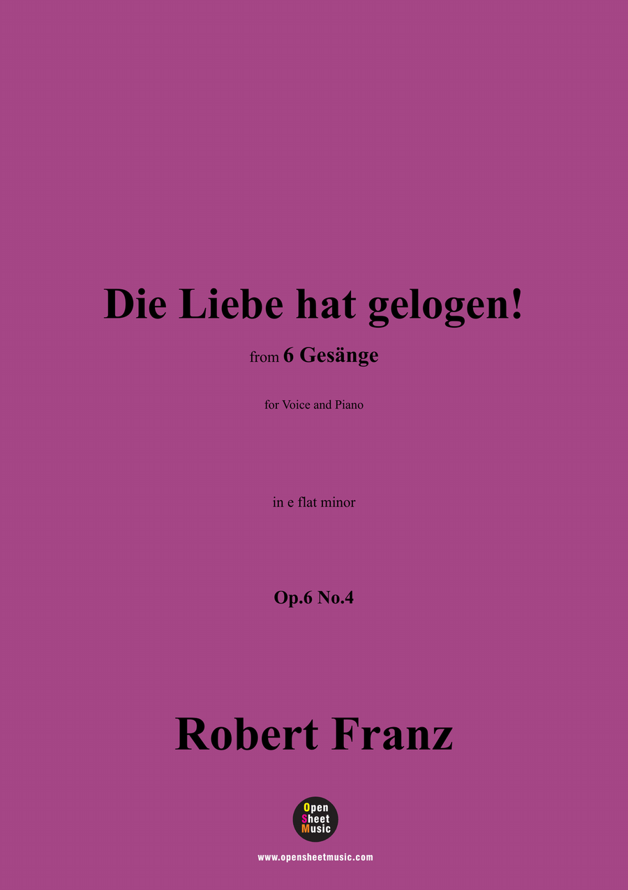 R. Franz-Die Liebe hat gelogen!,in e flat minor Piano, Vocal scores gallery preview page 1