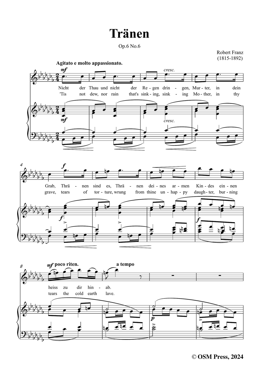 R. Franz-Tranen,in a flat minor Piano, Vocal scores gallery preview page 3