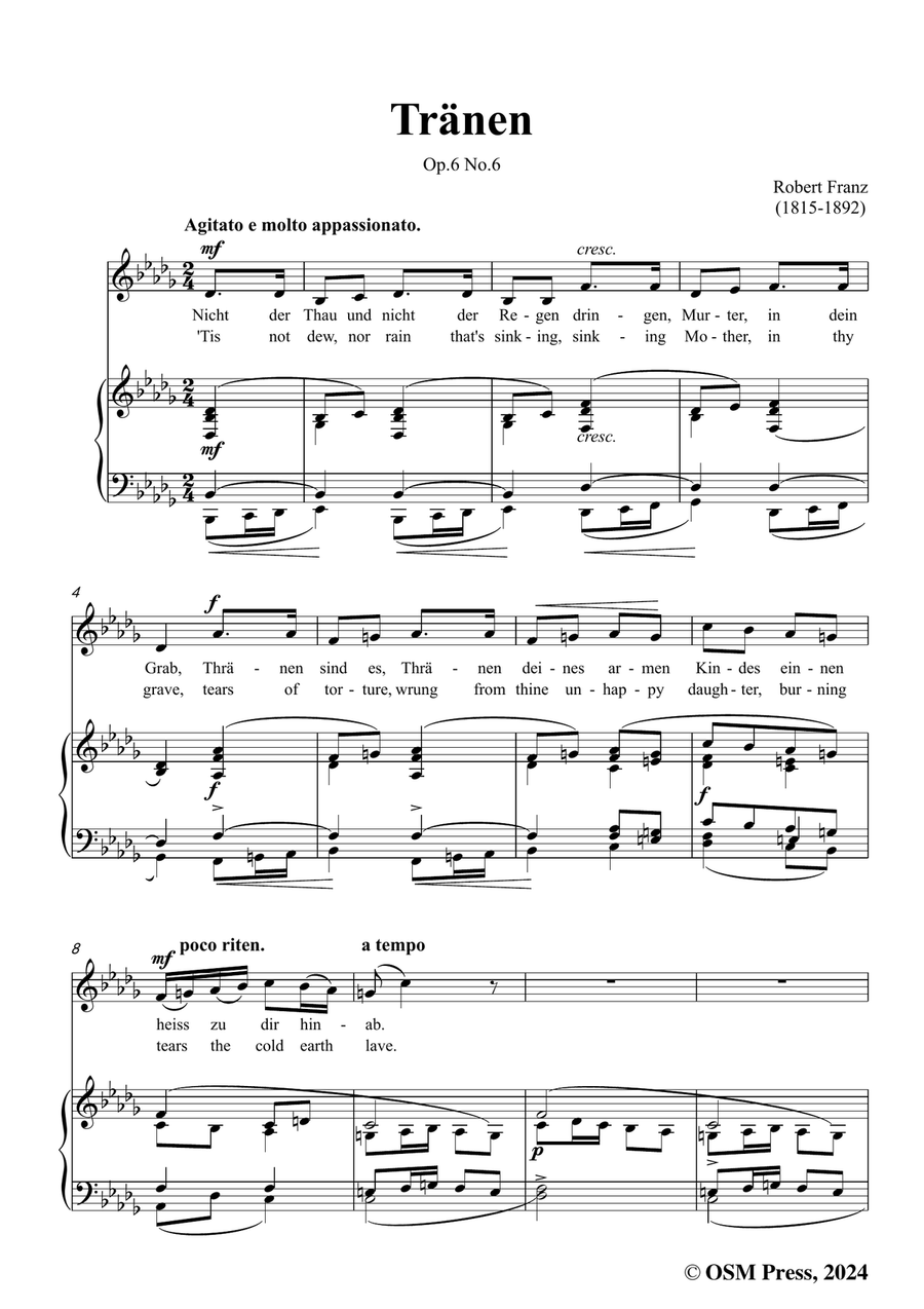 R. Franz-Tranen,in b flat minor Piano, Vocal scores gallery preview page 3