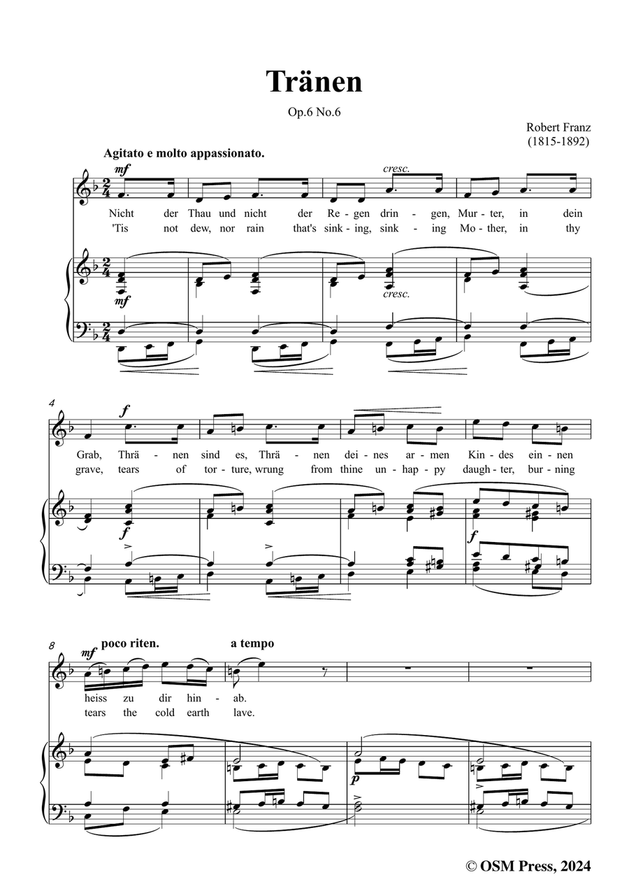 R. Franz-Tranen,in d minor Piano, Vocal scores gallery preview page 3
