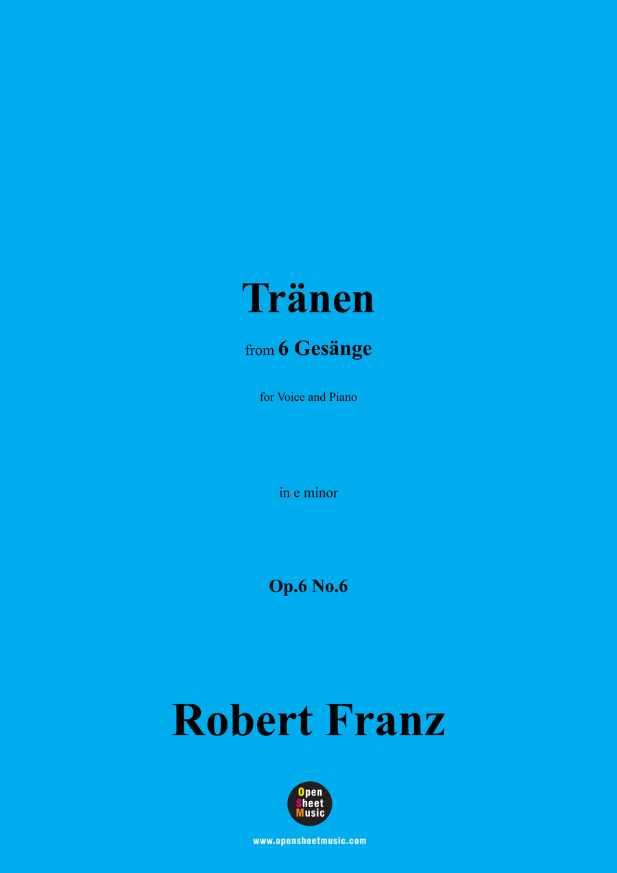 R. Franz-Tranen,in e minor Piano, Vocal scores gallery preview page 1