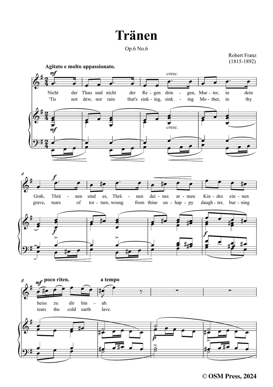 R. Franz-Tranen,in e minor Piano, Vocal scores gallery preview page 3