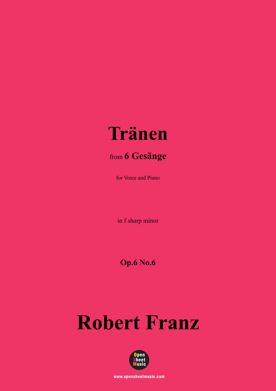 R. Franz-Tranen,in f sharp minor Piano, Vocal scores gallery preview page 1