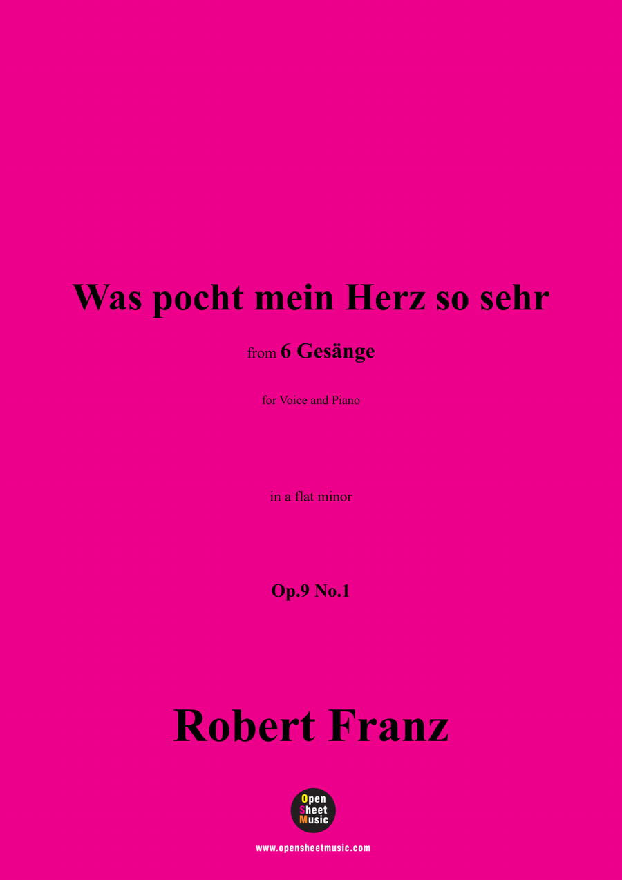 R. Franz-Was pocht mein Herz so sehr,in a flat minor Piano, Vocal scores gallery preview page 1