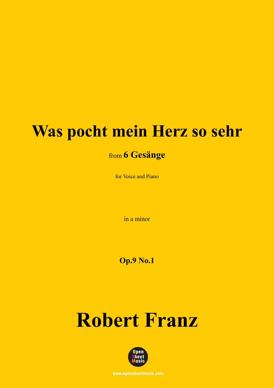 R. Franz-Was pocht mein Herz so sehr,in a minor Piano, Vocal scores gallery preview page 1