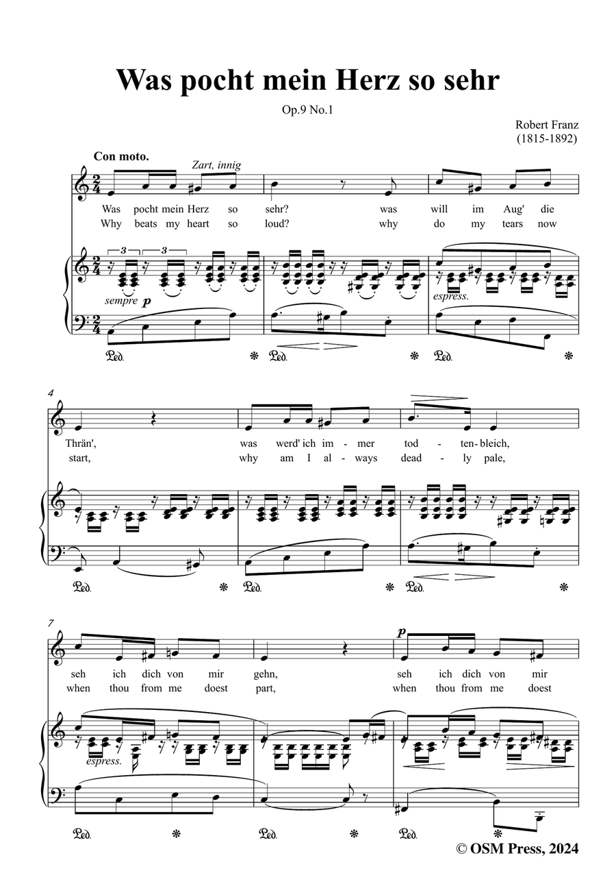 R. Franz-Was pocht mein Herz so sehr,in a minor Piano, Vocal scores gallery preview page 3