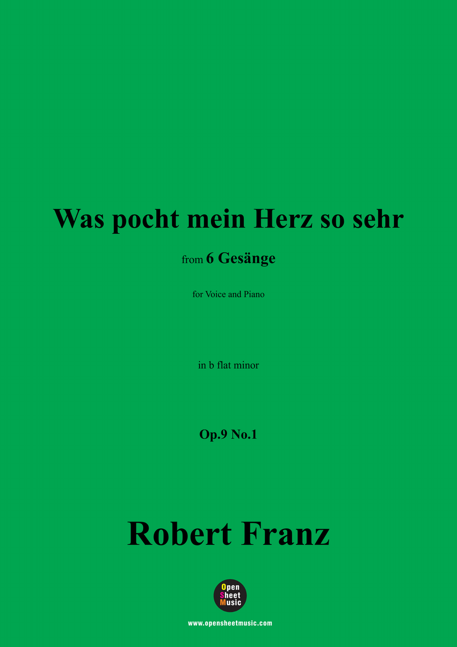 R. Franz-Was pocht mein Herz so sehr,in b flat minor Piano, Vocal scores gallery preview page 1